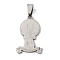 201 Stainless Steel Pendants, Saint Charm, Laser Cut, Anti-Tarnish, Stainless Steel Color, 29x18x1mm, Hole: 7x5mm