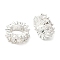 Brass Micro Pave Cubic Zirconia European Beads, Long-Lasting Plated, Large Hole Beads, Silver, 11.5x4.5mm, Hole: 6.5mm