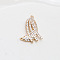 Brass Micro Pave Cubic Zirconia Pendants, Golden, Moon, 24x17mm