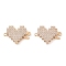Brass Micro Pave Clear Cubic Zirconia Hook and S-Hook Clasps, Cadmium Free & Nickel Free & Lead Free, Heart, Real 18K Gold Plated, 17.5mm, Hole: 1.1mm