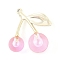 Plating Acrylic Big Pendants, Cherry, Pink, 56x53x23mm, Hole: 3mm