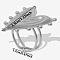 304 Stainless Steel Heart Cuff Ring, Adjustable Fashionable Simple Opening Ring, Stainless Steel Color, 35mm, Inner Diameter: 17mm