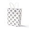 Rectangle Paper Bags, with Handle, for Gift Bags and Shopping Bags, Sports Theme, Football Pattern, White, 14.9x8.1x21cm