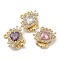 Brass Micro Pave Cubic Zirconia Box Clasps, Nickel Free, Heart, 2-Strand, 4-Hole, Real 18K Gold Plated, Mixed Color, 18x18x8.5mm, Hole: 1.2mm and 1.8mm.
