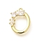 Brass Micro Pave Cubic Zirconia Pendants, LetterA-Z Charms, Golden, Letter O, 16x12.5x2.5mm, Hole: 1mm