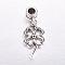 Tibetan Style Alloy European Dangle Charms, Large Hole Pendants, Clover, Antique Silver, 36mm, Hole: 4.5mm, Pendant: 24.5x14.5x2mm