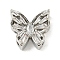 Brass Micro Pave Clear Cubic Zirconia Beads, Cadmium Free & Nickel Free & Lead Free, Butterfly, Platinum, 16x17x6.5mm, Hole: 1.8mm