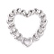 Non-Tarnish 304 Stainless Steel Linking Rings, Heart, Stainless Steel Color, 20.5x20x1mm, Inner Diameter: 10.5x13mm