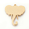 Eco-Friendly Aluminium Pendants, Laser Cut Pendants, Elephant, Gold, 52.5x43x2~2.5mm, Hole: 3mm