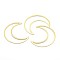 Brass Linking Rings, Lead Free & Cadmium Free & Nickel Free, Moon, Real 18K Gold Plated, 49x40x1mm