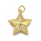 Brass Micro Pave Cubic Zirconia Pendants, Star Charms, Long-Lasting Plated, Rack Plating, Lead Free & Cadmium Free, with Jump Ring, Real 18K Gold Plated, 20x18.5x3.5mm, Hole: 3.5mm