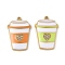 304 Stainless Steel Enamel Pendants, Golden, with Rhinestones, Cup, 26.5x18x4mm, Hole: 1.2mm