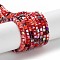 Gradient Color Electroplate Glass Bead Strands, Segmented Multi-color, AB Color Plated, Faceted, Cube, FireBrick, 2.5x2.5x2.5mm, Hole: 0.8mm, about 170~180pcs/strand, 16.93~17.72 inch(43~45cm)