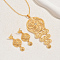 Simple and Stylish 18K Gold Plated Brass Cubic Zirconia Flower Pendant Necklace & Stud Earrings Set for Women