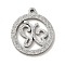 Non-Tarnish 304 Stainless Steel Pendants, Textured, Hollow, Flat Round with Butterfly, Stainless Steel Color, 13.5x12x1mm, Hole: 1mm