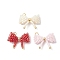3Pcs 3 Colors Glass Seed Beaded Bowknot Pendants, with 304 Stainless Steel Jump Rings and Brass Spacer Beads, Mixed Color, 22x23x6.5mm, Hole: 2.5mm