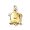 304 Stainless Steel Pendants, Tortoise Charm, Real 14K Gold Plated, 15x10x4mm, Hole: 1mm