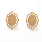 304 Stainless Steel Stud Earrings, Oval with Virgin, Golden, 22.5x18.5x1.5mm, Pin: 0.6mm