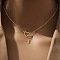 Heart Letter Brass Micro Pave Clear Cubic Zirconia Initial Lariat Necklaces, Golden, Letter T, 13.78~17.72 inch(35~45cm)