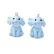 Opaque Resin Pendants, Elephant, with Platinum Iron Loop, Light Sky Blue, 29.5x24x20.5mm, Hole: 2mm