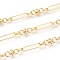 Brass Handmade Link Chains, with Paperclip Chains, with Spool, Long-Lasting Plated, Real 18K Gold Plated, Link: 7x7x3.5mm and 6.5x1.2mm, Oval: 22x6x1.3mm, about 32.8 Feet(10m)/roll
