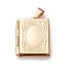 304 Stainless Steel Locket Pendants, Photo Frame Charms for Necklaces, Rectangle, Golden, 26x19x5mm, Hole: 3x7mm, Inner Diameter: 9.5x14.5mm