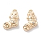 Micro Pave Clear Cubic Zirconia Pendants, Cadmium Free & Nickel Free & Lead Free, Shoes, Real 18K Gold Plated, 10x9x3mm, Hole: 1.4mm