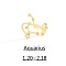Twelve Constellation Brass Micro Pave Clear Cubic Zirconia Cuff Rings, Golden, Aquarius, Inner Diameter: Adjustable