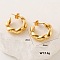 Stainless Steel C-Shaped Stud Earrings, Golden, 20x20mm