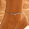 304 Stainless Steel Link Chain Anklet for Women, Stainless Steel Color, Flat Round, 8-1/4 inch(21cm)