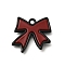 Red and Black Double Screen Alloy Pendants, Bowknot, 17x18.5x2.5mm, Hole: 1.6mm