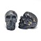 Skull Natural Pyrite Dyed Beads, No Hole, Blue, 64~74x49~52x68~73mm