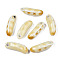 Handmade Porcelain Pendants, Famille Rose Style, Peas, Goldenrod, 33.5~35.5x10~11x10~11mm, Hole: 3mm