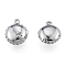 Brass Pave Clear Cubic Zirconia Charms, Cadmium Free & Nickel Free & Lead Free, Flat Round, Platinum, 11x9x4mm, Hole: 1mm