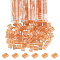 NBEADS 240 Pcs Tila Beads, Dark Salmon 2-Hole Glass Seed Beads Rectangle Mini Beads Flat Japanese Glass Beads Loose Spacer Beads for Multi Cord Bracelet Necklace Jewelry Making, 5x5mm