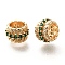 Brass Glass Beads, Cadmium Free & Nickel Free & Lead Free, Column, Real 18K Gold Plated, 9.5x6.5mm, Hole: 6mm