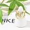 Brass Micro Pave Clear Cubic Zirconia Cuff Rings for Women Men, Cadmium Free & Lead Free, Snake, Real 18K Gold Plated, Inner Diameter: 18mm