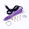 Hotfix Rhinestone Applicator Tool, Type C Plug(European Plug), with Random Color SS16 Rhinestone, Medium Purple, 18.5x4x2.3cm