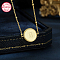 Golden 925 Sterling Silver Pendant Necklaces, Initial Letter, Letter B, 15.75 inch(40cm)