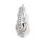 Brass Micro Pave CLear Cubic Zirconia Interlocking Clasps, Cadmium Free & Nickel Free & Lead Free, Oval, Platinum, 11x8.5x2.8mm, Hole: 1.2mm