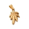 PVD Vacuum Plating 201 Stainless Steel Pendants, Cannabis Leaf Charms, Golden, 23.5x14.5x2.5mm, Hole: 7x3.5mm