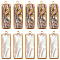 10Pcs 2 Colors Brass Pave Shell Pendants, Light Gold, Rectangle Charms, Mixed Color, 26.5x9x3.5mm, Hole: 1.4mm, 5pcs/color