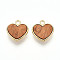 Alloy Pendants, with Cellulose Acetate, Heart Charms, Peru, 19x17.5x4.5mm, Hole: 2mm