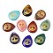 Natural & Synthetic Gemstone Pendants, Teardrop with Tree of Life Pattern, 32~33.5x25~26x6.5~7.5mm, Hole: 2mm, 6pcs/bag