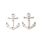 Non-Tarnish 201 Stainless Steel Pendants, Laser Cut, Ocean Theme, Stainless Steel Color, Anchor & Helm, 15.5x12x1mm, Hole: 1.6mm