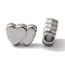 Non-Tarnish 304 Stainless Steel Beads, Heart, Stainless Steel Color, 9x12x5mm, Hole: 4mm