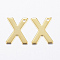 304 Stainless Steel Charms, Letter, Real 18K Gold Plated, 11x9x0.8mm, Hole: 1mm