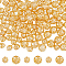 100Pcs 2 Styles Brass Beads, Long-Lasting Plated, Hollow, Round, Real 18K Gold Plated, 6~8x6~7.5mm, Hole: 1.6~3mm, 50pcs/style