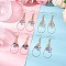 Teardrop 304 Stainless Steel Transparent Glass Dangle Earrings, Golden, 64x23mm, 4pairs/set