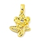 Brass Micro Pave Clear Cubic Zirconia Pendants, Cadmium Free & Nickel Free & Lead Free, Real 18K Gold Plated, Flower, 20.5x15.5x3.5mm, Hole: 5x3.5mm